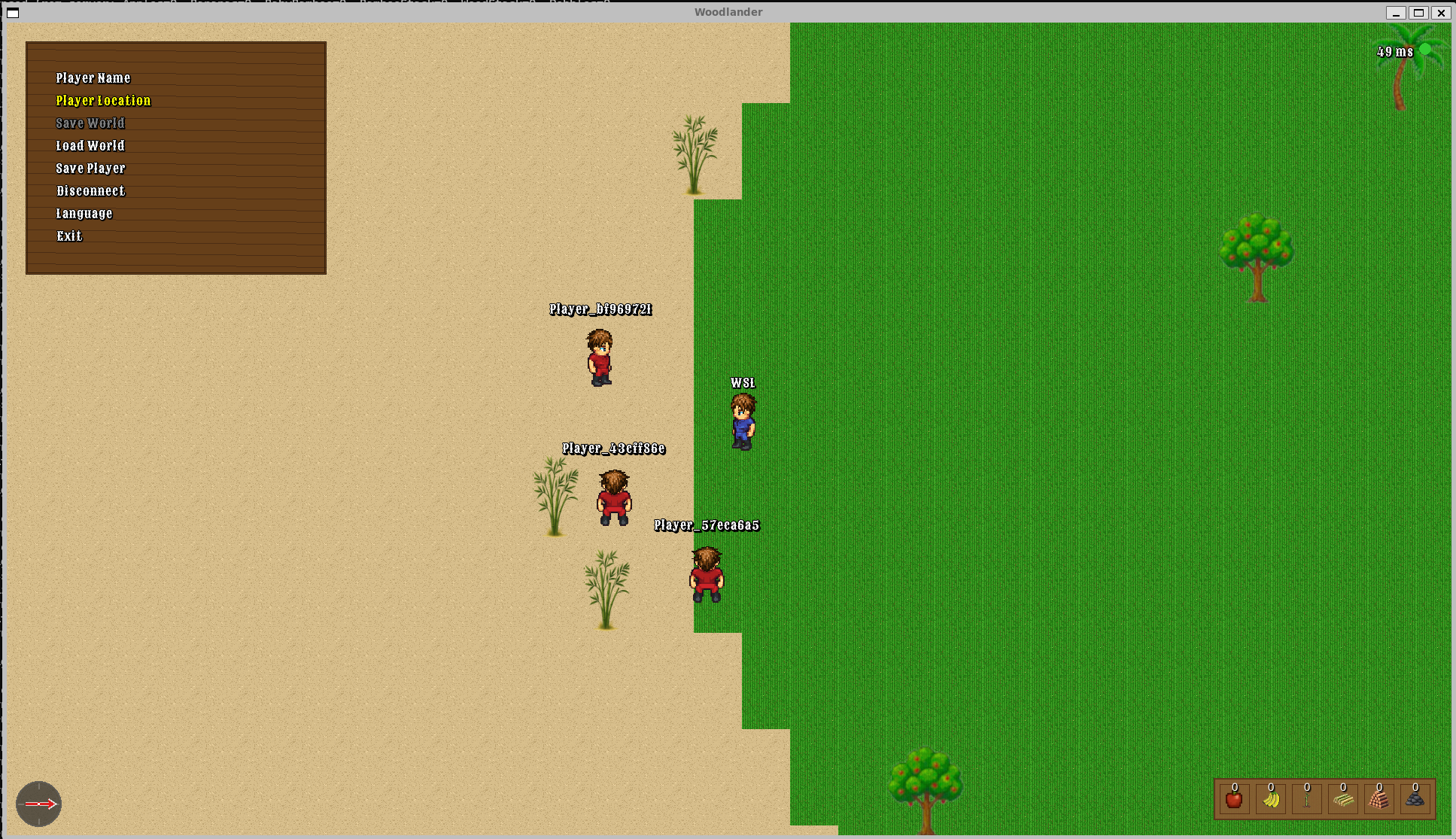 Woodlanders multiplayer gameplay with location compass